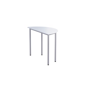 Bord 12:38 FSC akustikk optimal laminat halvrundt 120-60 cm sølv