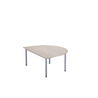 Bord 12:38 BX akustikk laminat halvrundt 120-90 cm sølv