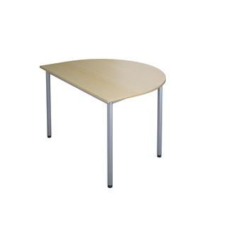Bord 12:38 FSC akustikk optimal laminat halvrundt 120-90 cm sølv