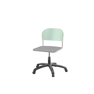 Stol Matte FSC 38/51 cm gas SS sølv m/hjul