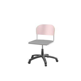 Stol Matte FSC 38/51 cm gas SS sølv m/hjul