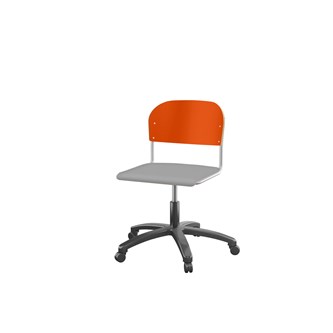 Stol Matte FSC 38/51 cm gas SS sølv m/hjul