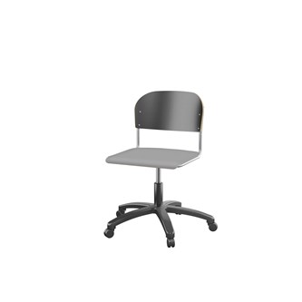 Stol Matte FSC 38/51 cm gas SS sølv m/hjul