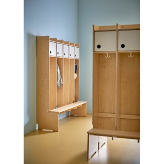 Flexi 28 garderobe gulvmodell m/sittebenk