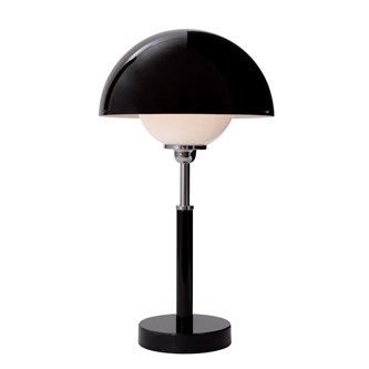 Round bordlampe svart