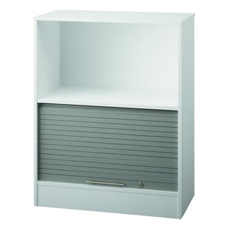 Skap Ordna 101 Hvit m/sjalusi og 1 åpen hylle