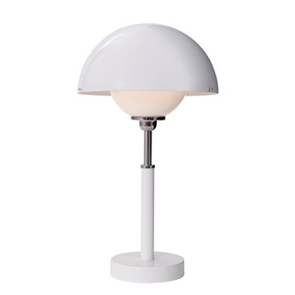 Round bordlampe hvit