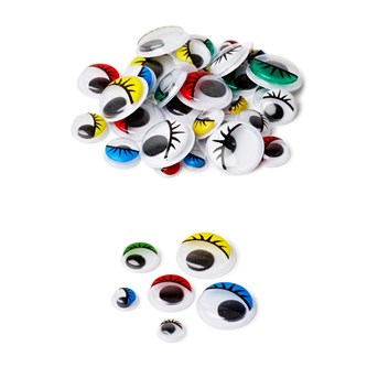 Plastøyne vipper farger PET 140 stk