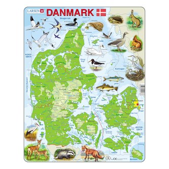 Puslespill norgeskart med dyr