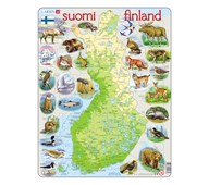 Puslespill norgeskart med dyr