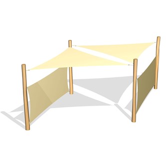 Solseilsett 2 stk 3,6m m/2 sideseil