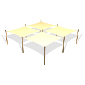 Solseilsett 4 stk 3,6 m