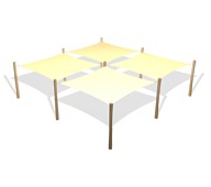 Solseilsett 4 stk 3,6 m