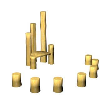 Robinia Eventyrstol m/7 sittestubber