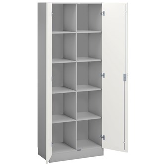 Norden materialskap 10 rom lysgrå 80x47x210 cm