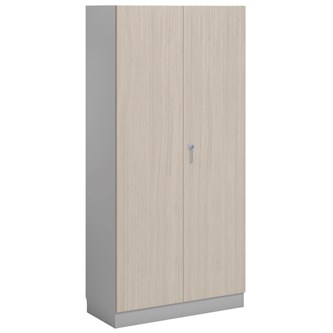Norden FSC materialskap 2 tette dører lys grå 100x47x210 cm