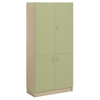 Norden FSC materialskap 4 tette dører bjørk 100x47x210 cm
