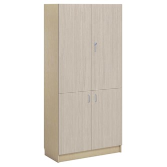 Norden FSC materialskap 4 tette dører bjørk 100x47x210 cm