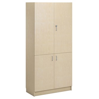 Norden FSC materialskap 4 tette dører bjørk 100x47x210 cm