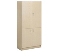 Norden FSC materialskap 4 tette dører bjørk 100x47x210 cm