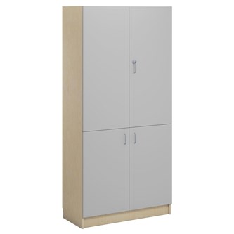 Norden FSC materialskap 4 tette dører bjørk 100x47x210 cm