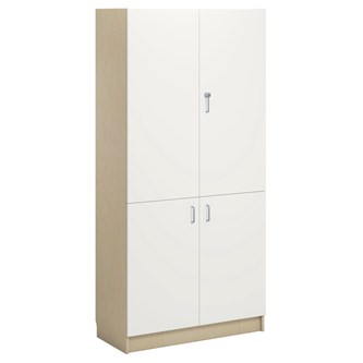 Norden FSC materialskap 4 tette dører bjørk 100x47x210 cm