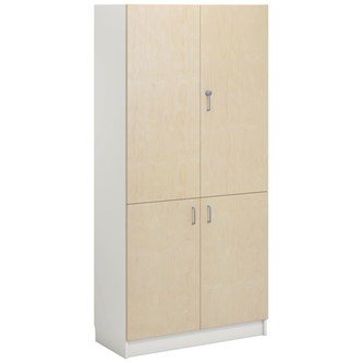 Norden FSC materialskap 4 tette dører hvit 100x47x210 cm