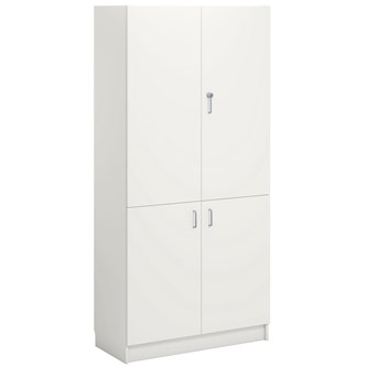 Norden FSC materialskap 4 tette dører hvit 100x47x210 cm