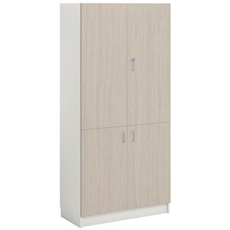 Norden FSC materialskap 4 tette dører hvit 100x60x210 cm