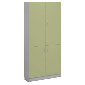 Norden FSC materialskap 4 tette dører lysgrå 100x32x210 cm