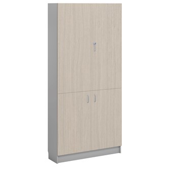 Norden FSC materialskap 4 tette dører lysgrå 100x32x210 cm