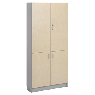 Norden FSC materialskap 4 tette dører lysgrå 100x32x210 cm