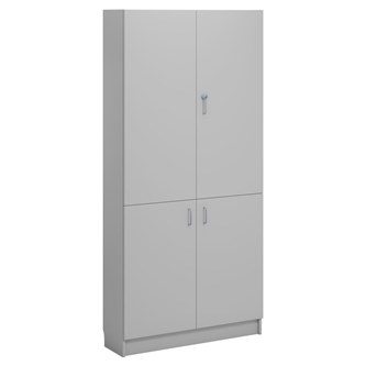 Norden FSC materialskap 4 tette dører lysgrå 100x32x210 cm