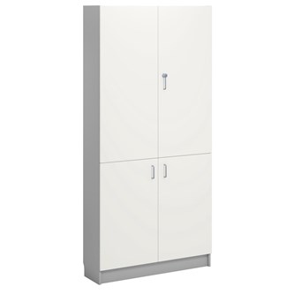 Norden FSC materialskap 4 tette dører lysgrå 100x32x210 cm