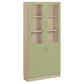 Norden FSC materialskap 2 tette/2 glass bjørk 100x32x210 cm