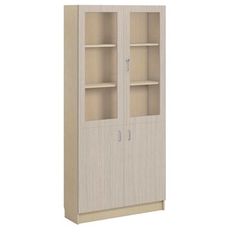Norden FSC materialskap 2 tette/2 glass bjørk 100x32x210 cm