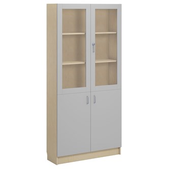 Norden FSC materialskap 2 tette/2 glass bjørk 100x32x210 cm