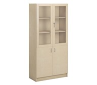Norden FSC materialskap 2 tette/2 glass bjørk 100x47x210 cm
