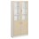 Norden FSC materialskap 2 tette/2 glass hvit 100x32x210 cm