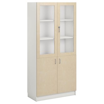 Norden FSC materialskap 2 tette/2 glass hvit 100x47x210 cm