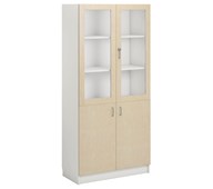 Norden FSC materialskap 2 tette/2 glass hvit 100x47x210 cm