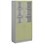 Norden FSC materialskap 2 tette/2 glass lys grå 100x47x210 cm