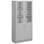 Norden FSC materialskap 2 tette/2 glass lys grå 100x47x210 cm