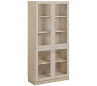 Norden FSC materialskap 4 glass bjørk 100x32x210 cm