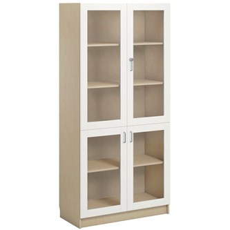 Norden FSC materialskap 4 glass bjørk 100x47x210 cm