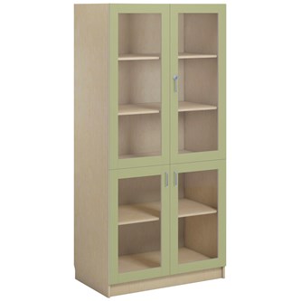 Norden FSC materialskap 4 glass bjørk 100x60x210 cm