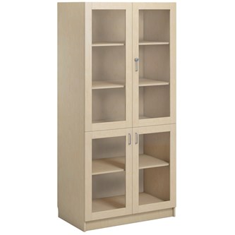 Norden FSC materialskap 4 glass bjørk 100x60x210 cm