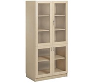 Norden FSC materialskap 4 glass bjørk 100x60x210 cm