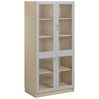 Norden FSC materialskap 4 glass bjørk 100x60x210 cm