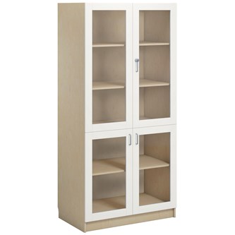 Norden FSC materialskap 4 glass bjørk 100x60x210 cm